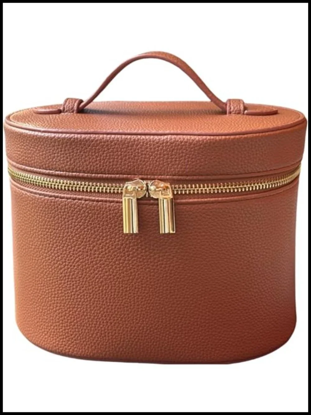 PU Leather Vanity Case Makeup Bag with Removable Organizer Divider, Travel